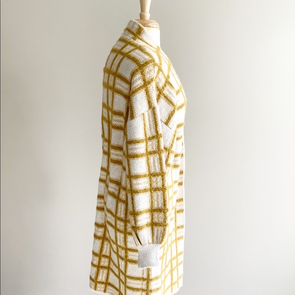 Anthropologie Yellow Windowpane Cardigan Sweater - Picture 8 of 8